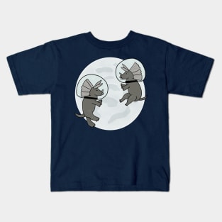 Dinosaurs on the moon Kids T-Shirt